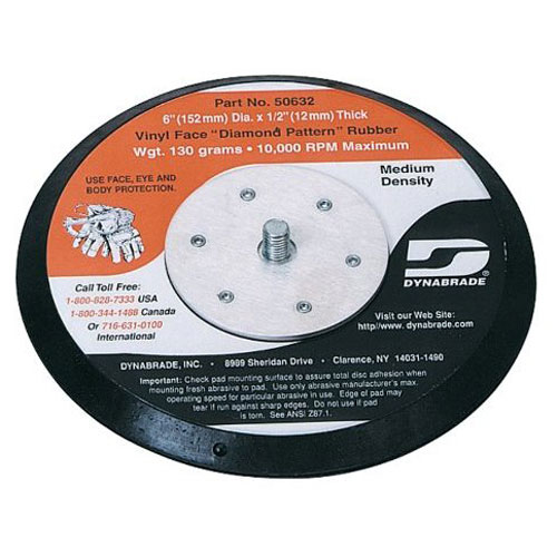 Dynabrade 50606 6" (152 mm) Dia. Non-Vacuum Disc Pad, Hook-Face, Long Nap