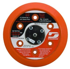 Dynabrade 56198 6" (152 mm) Dia. Vacuum Disc Pad, Hook-Face, Short Nap