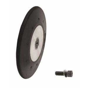Dynabrade 11638 Contact Wheel Ass'y, 4" Dia. x 1/2" W x 5/8" I.D., Severly Face, 70 Duro Rubber Radiused