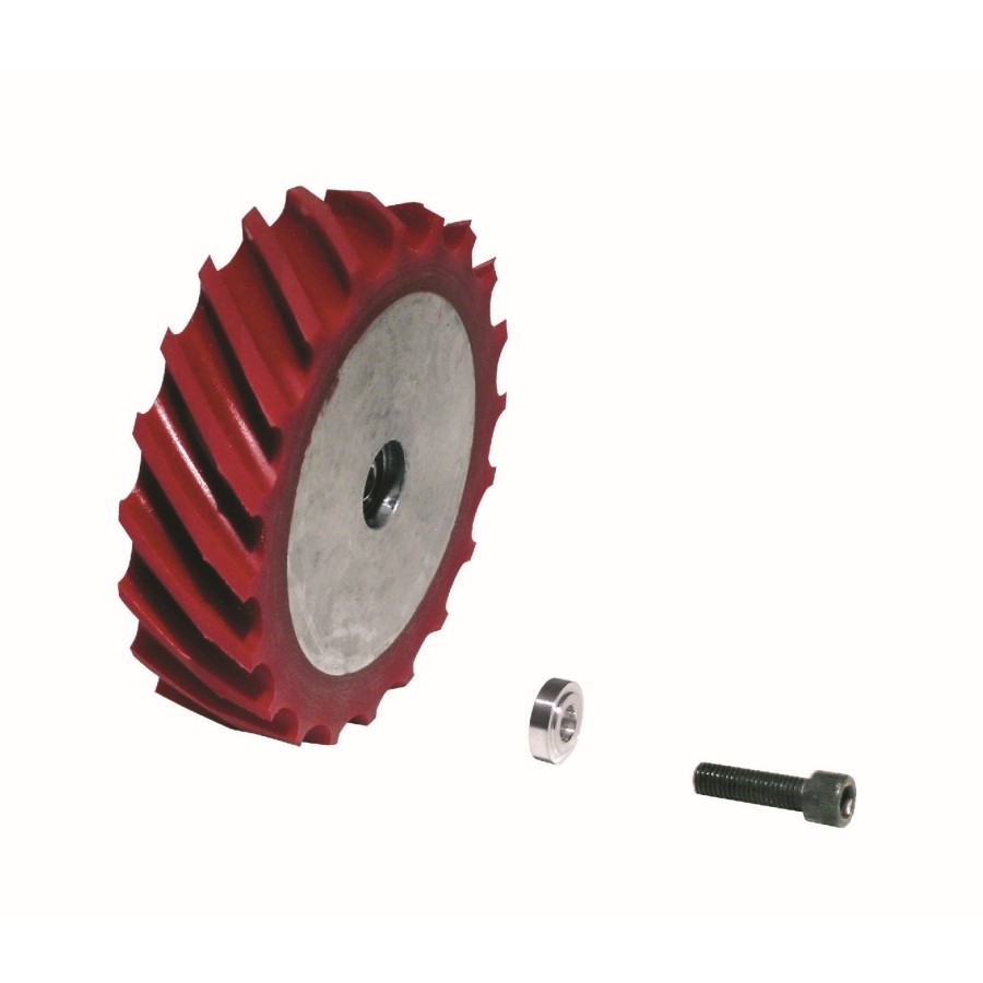 Dynabrade 11689 Contact Wheel Ass'y, 4" Dia. x 1" W x 5/8" I.D., Scoop Face, 60 Duro Urethane