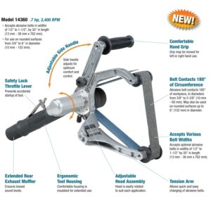 Dynabrade 14360 Pneumatic Pipe Belt Finisher, Non-Vacuum