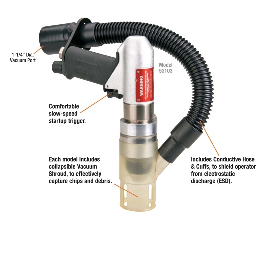Dynabrade 53105 3/8" Drill For Sytem, Central Vacuum