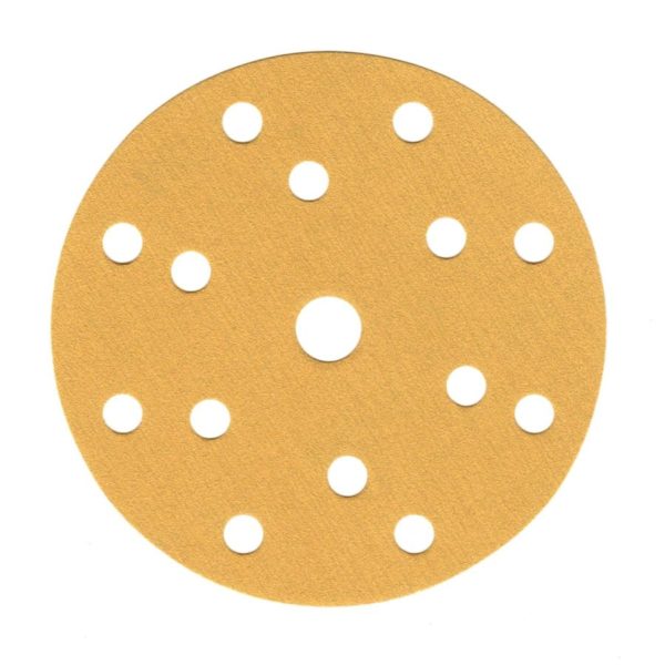 Gold Turbo Sanding Discs 6" (152mm) Dia, Velcro-Backed, 15 Hole, 100/Pack