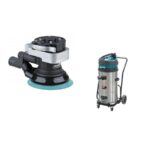 Dynabrade 56830BKVUK 6" (152mm) Dia. Central Vacuum Dynorbital Supreme Random Orbital Sander, Robotic Kit + 61403 Raptor Vac + 31972 Air-Line/Vacuum Hose 6 Metres